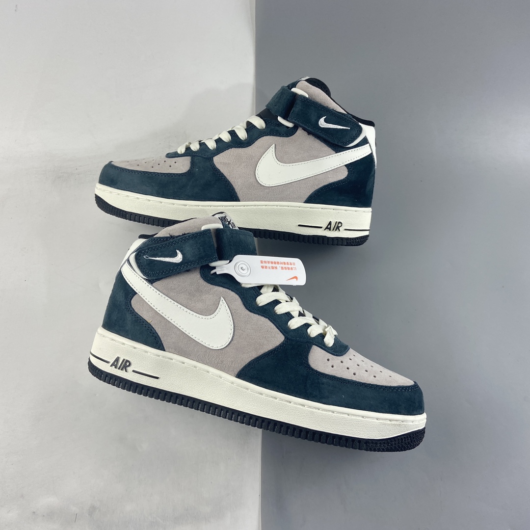 P260 NIKE Air Force 1 MID ’07 奶白灰绿配色 空军一号中帮休闲板鞋 DE6933-865