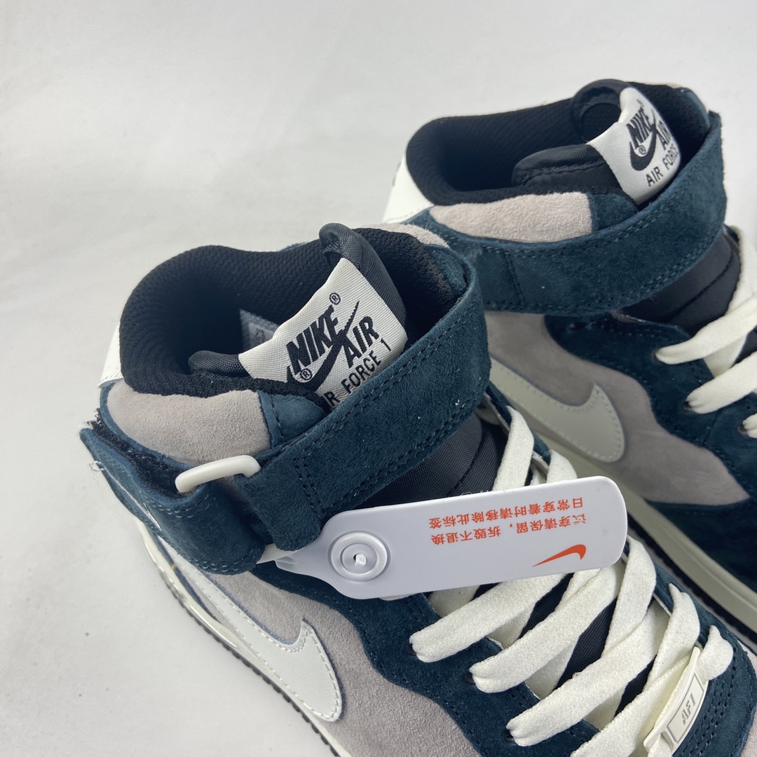 P260 NIKE Air Force 1 MID ’07 奶白灰绿配色 空军一号中帮休闲板鞋 DE6933-865