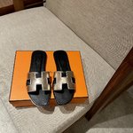 Hermes Shoes Slippers Genuine Leather