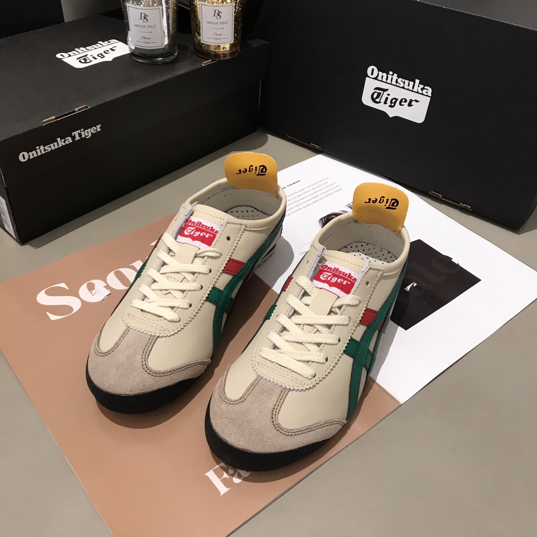 Onitsuka Tiger vintage-style sneakers in a rare red and green colorway - Comprehensive