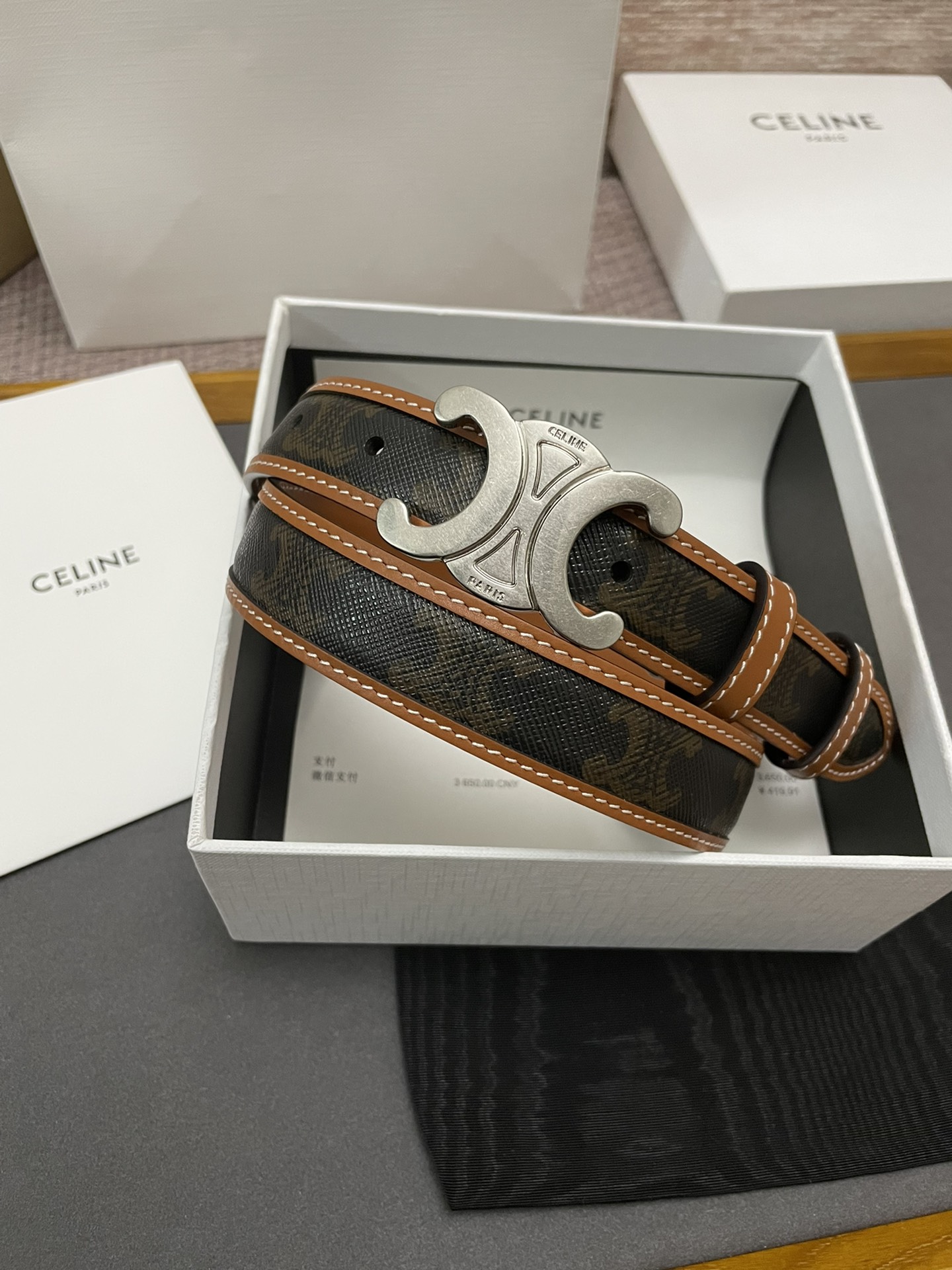 Céline Triom Top-Level Purchase: Solid Copper Gold Metal Pieces, Tie Buttons.