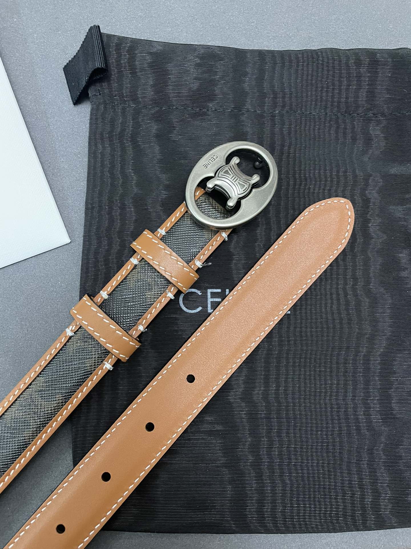 Céline Triomphe Top-Level Purchase: Gold Metal Pieces, 2.5cm Tie Buttons. - 图片 5