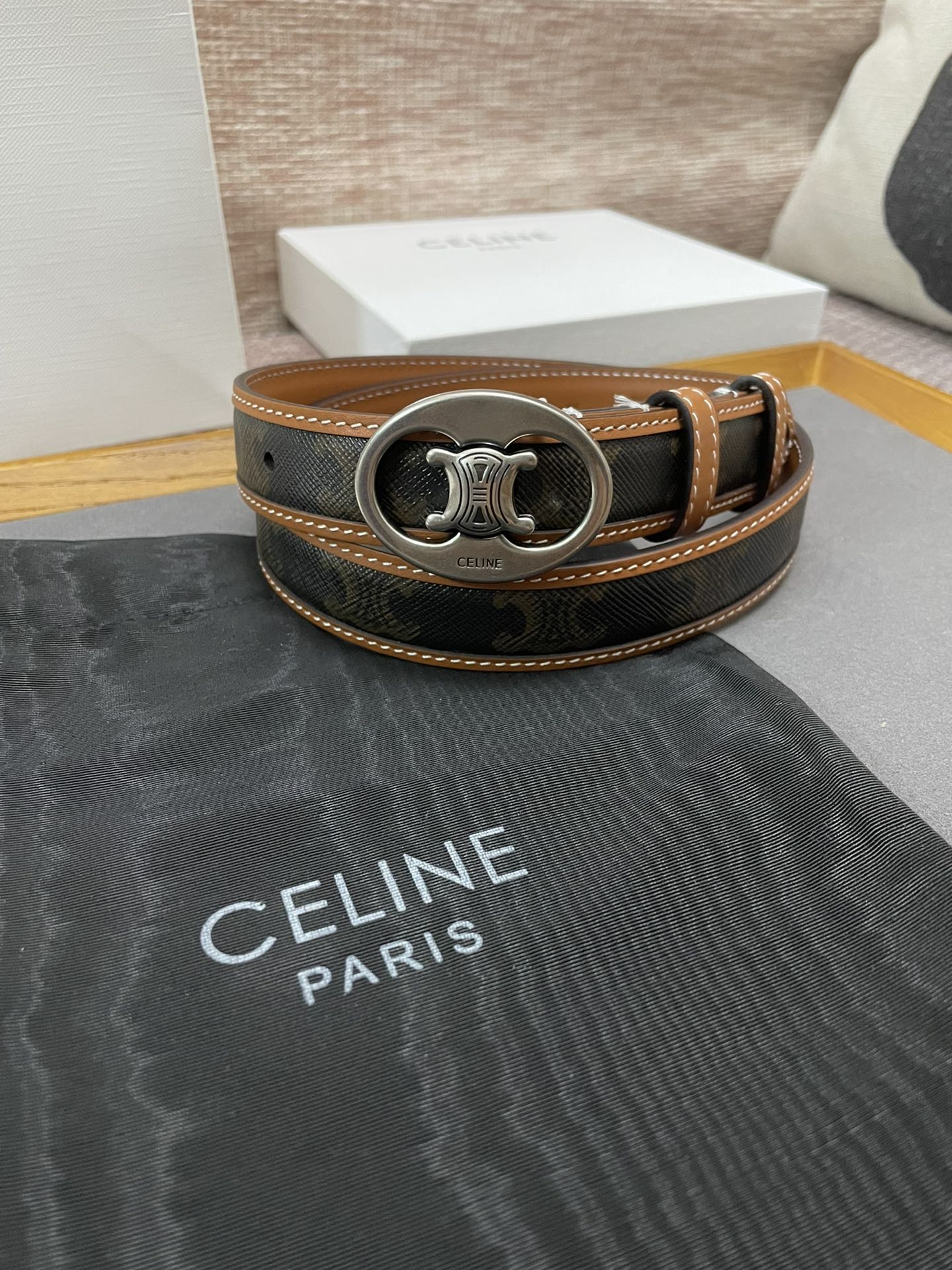 Céline Triomphe Top-Level Purchase: Gold Metal Pieces, 2.5cm Tie Buttons. - 图片 4