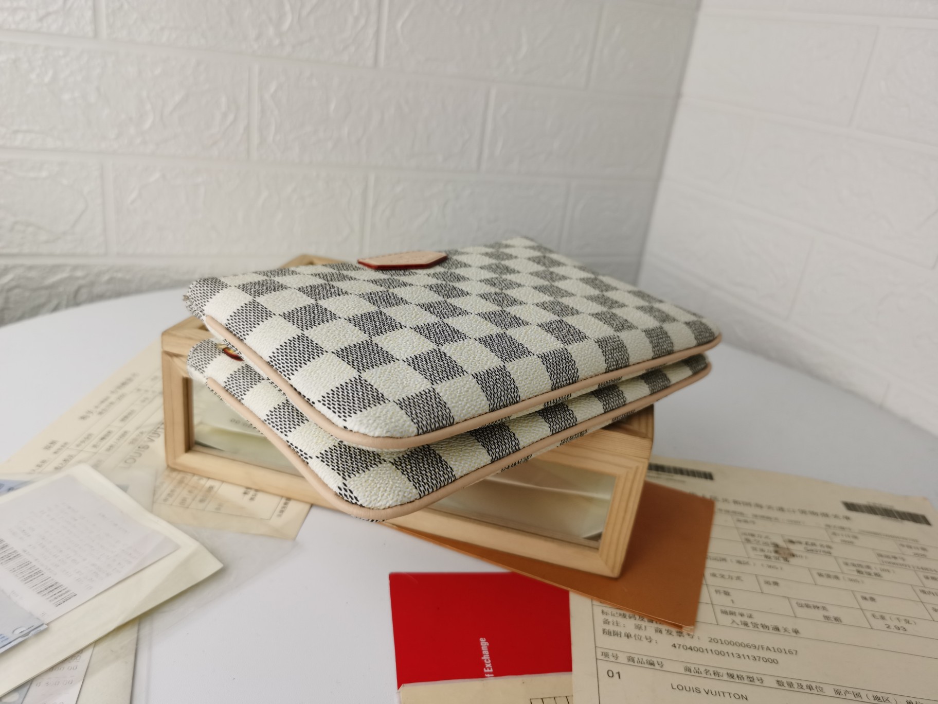 Genuine Leather Long Wallet - Leather Texture Close-Up