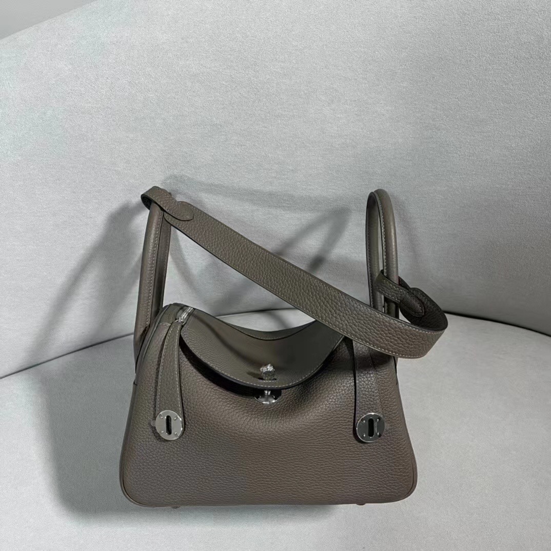 Hermes Lindy Crossbody & Shoulder Bags Cheap High Quality Replica
 Grey Tin Gray Men Silver Hardware