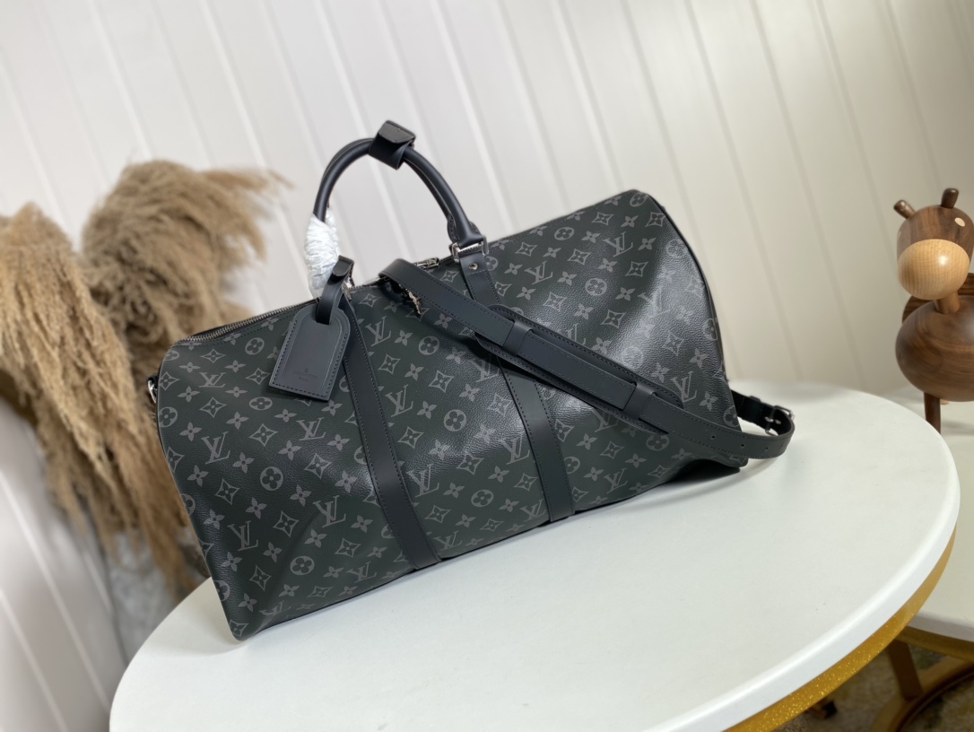 Louis Vuitton LV Keepall Travel Bags 2023 Luxury Replicas
 Black Monogram Canvas M40606