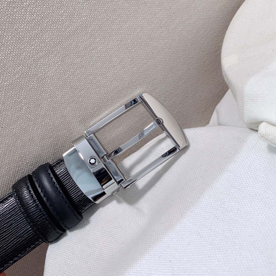 Montblanc Montblanc万宝龙 宽3 5cm 进口双面牛皮 百分百 纯铜扣 一带两用 成功男士的 品 送礼佳品 自行裁剪尺码 扣头可随意搭配