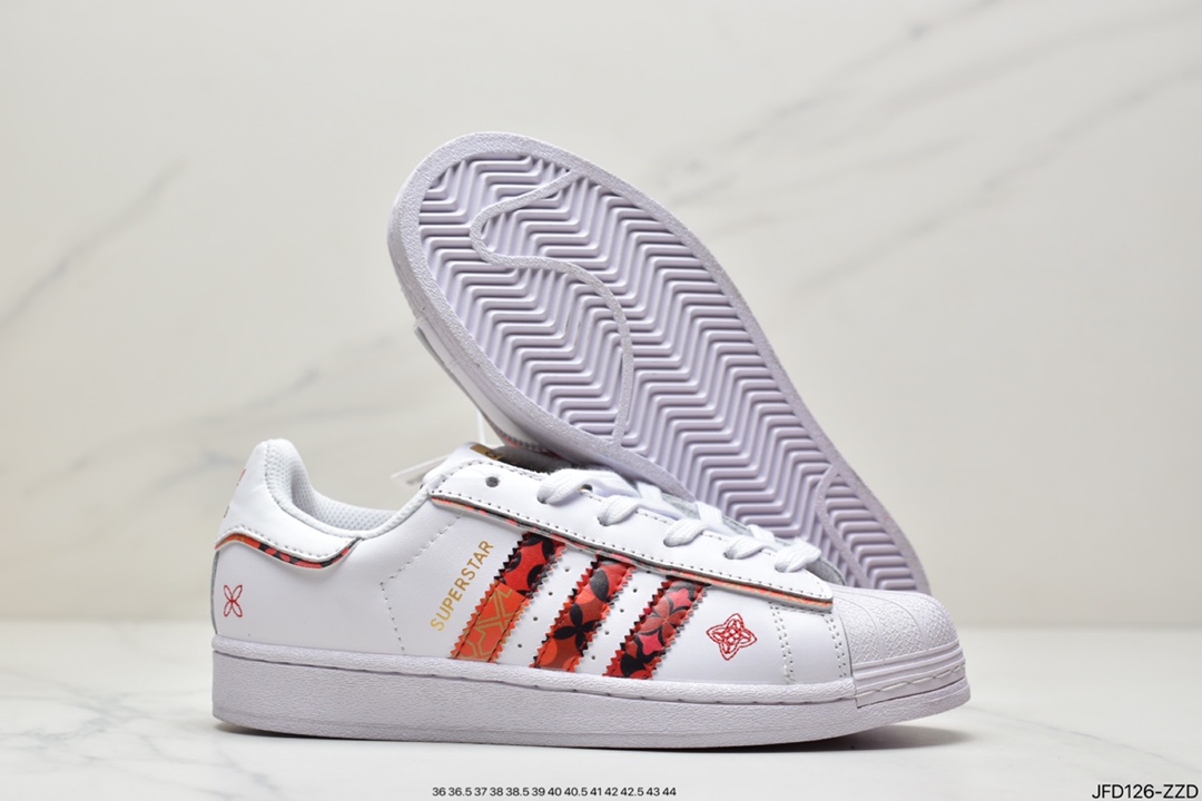 /adidas Clover Originals Superstar ”Mickey FANGTASTIC” Shell Head Lunar New Year Edition Joint Board Shoes GX8839