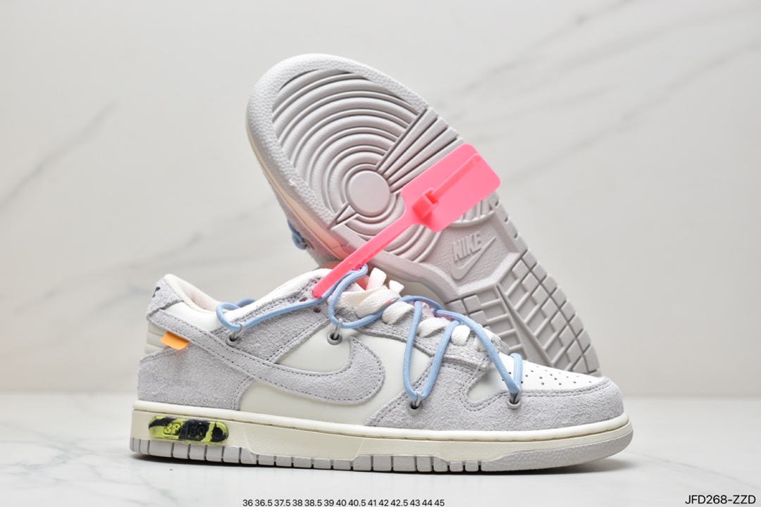 Off-White x Nike DuNIKE Low NO.3 The overall shape is white shoe body DM1602-124