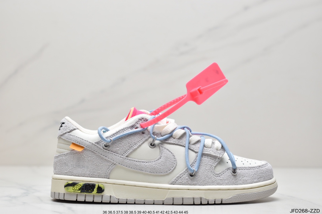 Off-White x Nike DuNIKE Low NO.3 The overall shape is white shoe body DM1602-124