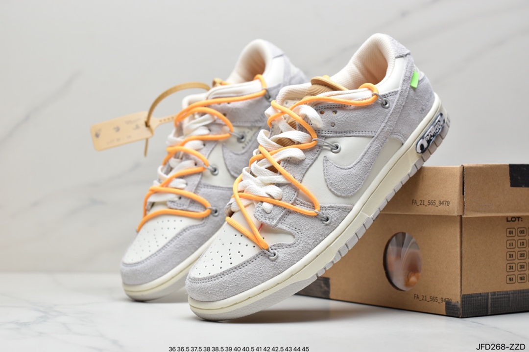 Off-White x Nike DuNIKE Low NO.3 The overall shape is white shoe body DM1602-124