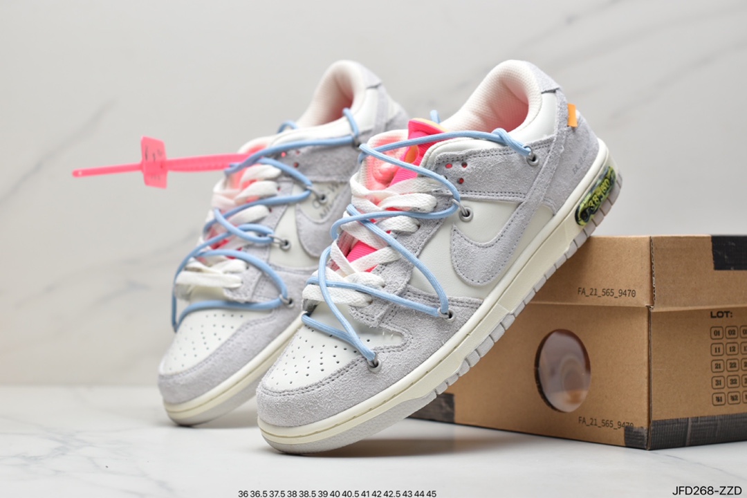 Off-White x Nike DuNIKE Low NO.3 The overall shape is white shoe body DM1602-124