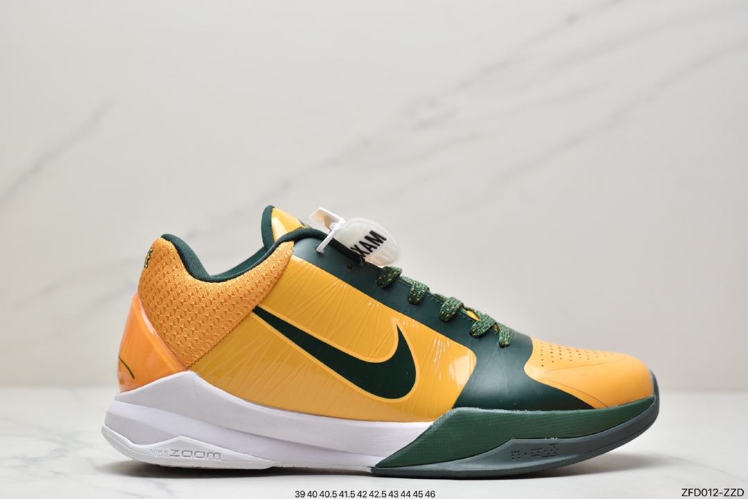 280 公司级耐克Nike Zoom Kobe V Big Stage Home 白金复刻实战运动低帮文化篮球鞋386429-700
