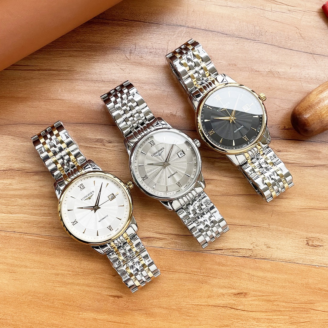 独家首发 高清实拍 优质产品 沉稳有型 魅力不凡 简约热卖 品牌：浪琴 Longines 最新设计三针新品 类型：精品男士腕表 表带：真牛皮/316精钢表带 机芯：高端全自动机械机芯 镜面：矿物质强化玻璃更高清 品味高雅 浩瀚大气 匠心独运 腕间瑰宝 尺寸：直径41mm厚12mm热卖上市欢迎转载