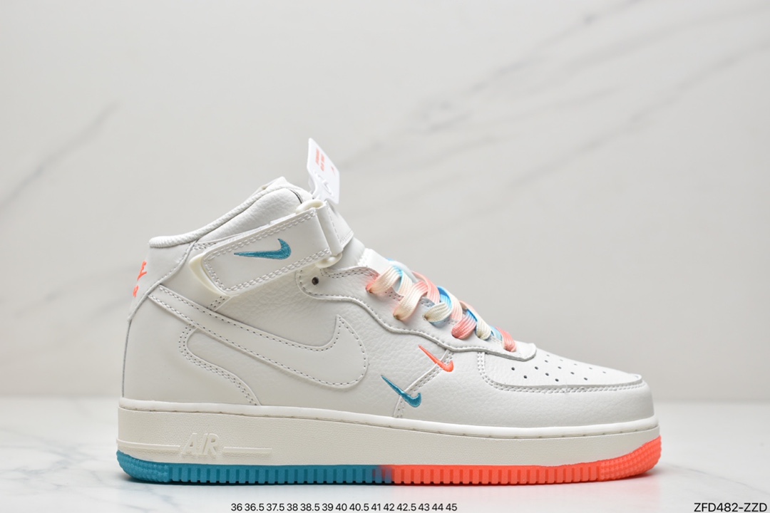 280 公司级耐克Nike Air Force1 LOW’07 #白橙双勾中帮原楦头原纸板 MI9663-536