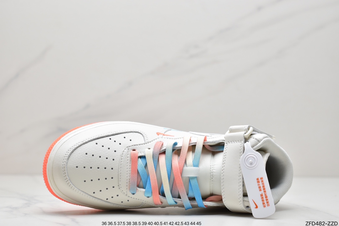280 公司级耐克Nike Air Force1 LOW’07 #白橙双勾中帮原楦头原纸板 MI9663-536