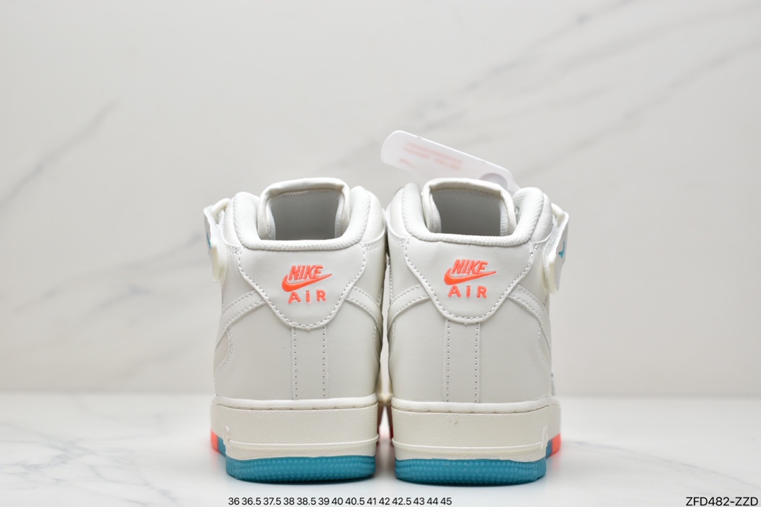 280 公司级耐克Nike Air Force1 LOW’07 #白橙双勾中帮原楦头原纸板 MI9663-536
