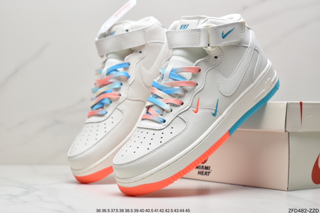 280 公司级耐克Nike Air Force1 LOW’07 #白橙双勾中帮原楦头原纸板 MI9663-536