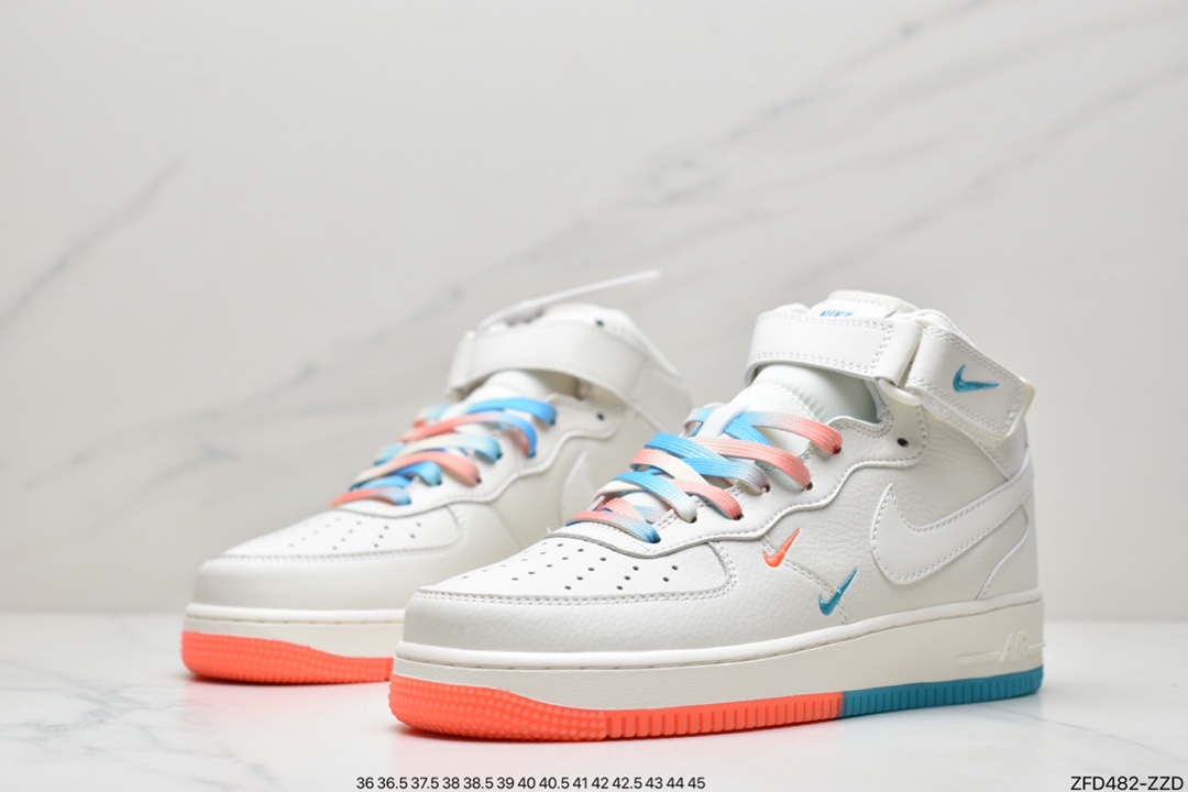 280 公司级耐克Nike Air Force1 LOW’07 #白橙双勾中帮原楦头原纸板 MI9663-536
