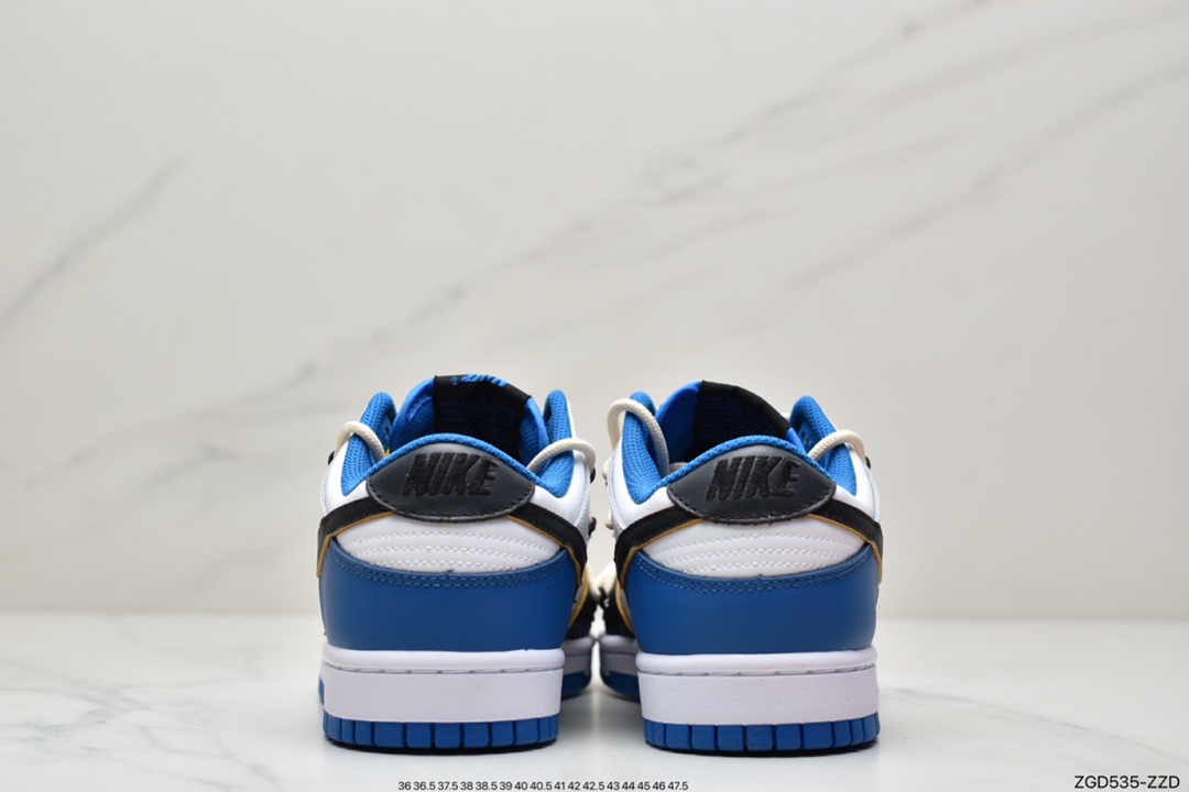 290 公司级Nike Dunk Low 闪电蓝 Vibe做旧 拆解缝线 OW解构鞋带DD1391-001