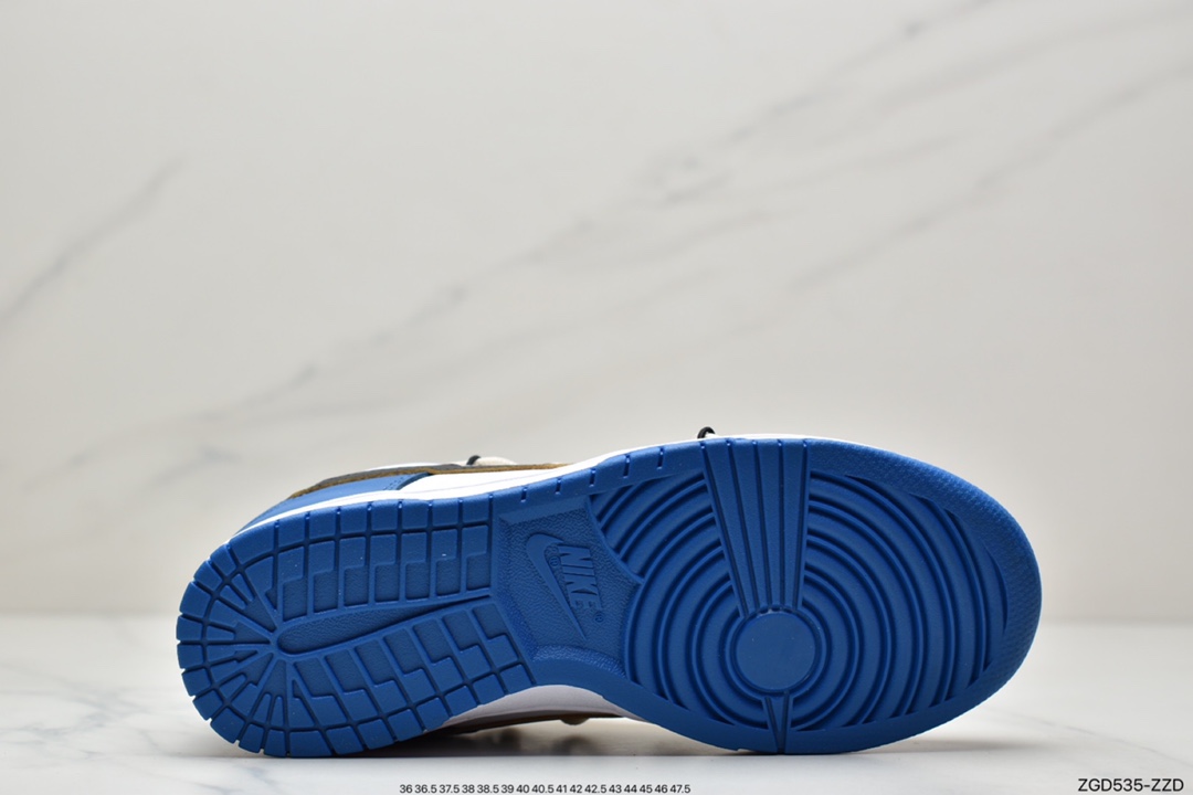 290 公司级Nike Dunk Low 闪电蓝 Vibe做旧 拆解缝线 OW解构鞋带DD1391-001