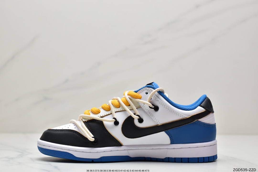 290 公司级Nike Dunk Low 闪电蓝 Vibe做旧 拆解缝线 OW解构鞋带DD1391-001