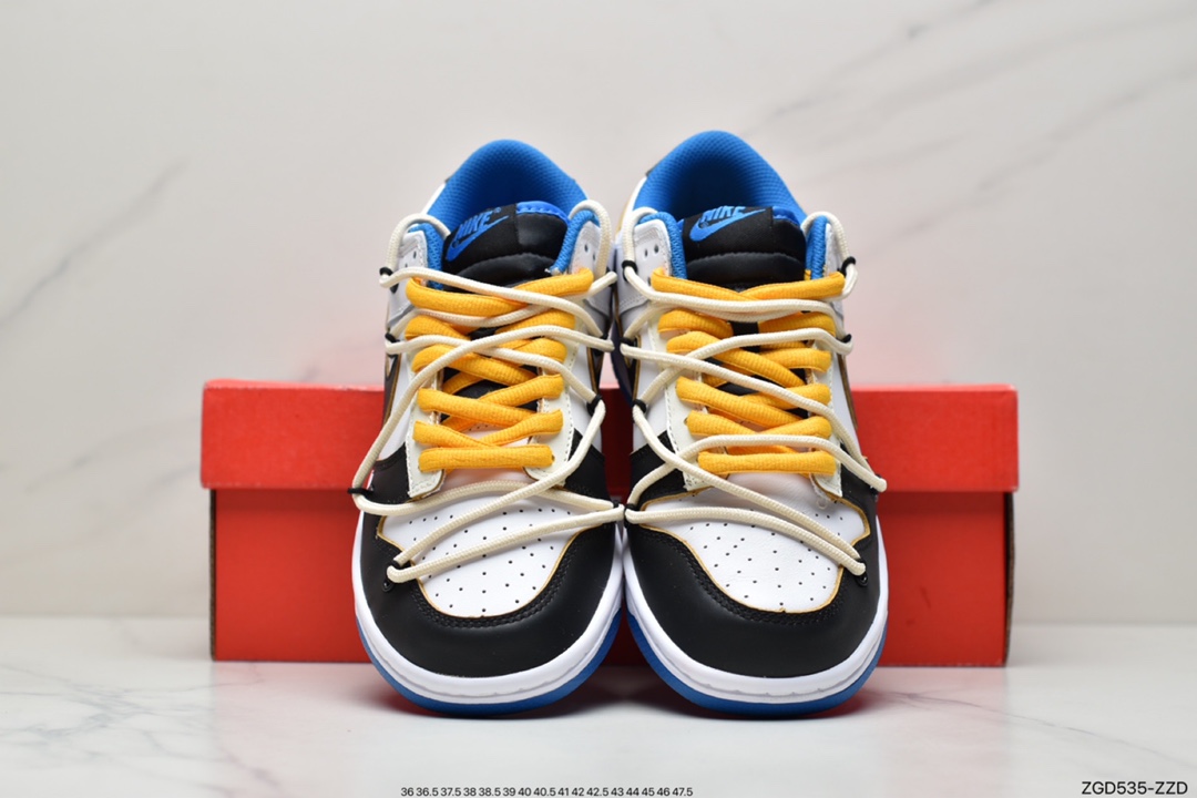 290 公司级Nike Dunk Low 闪电蓝 Vibe做旧 拆解缝线 OW解构鞋带DD1391-001