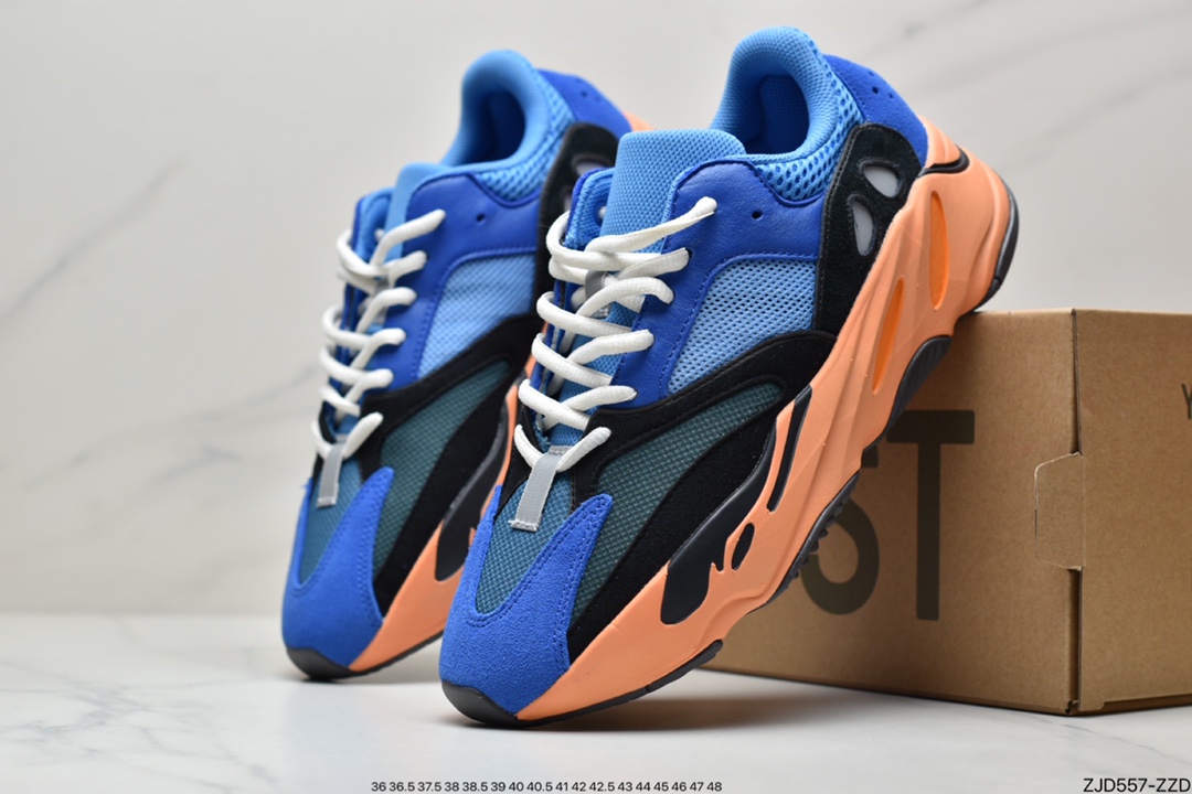 Kanye West x Adidas Yeezy 700 Runner V1 ”Enflame Amber” Popcorn Jogging Shoes GW0296