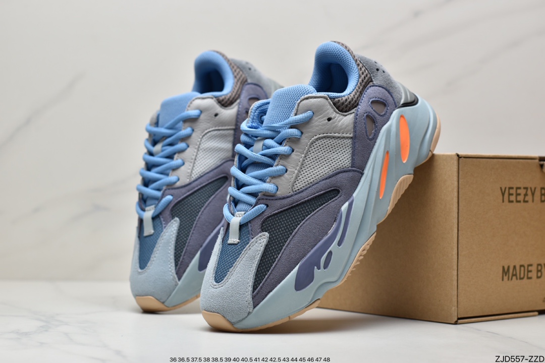 Kanye West x Adidas Yeezy 700 Runner V1 ”Enflame Amber” popcorn midsole increased jogging shoes