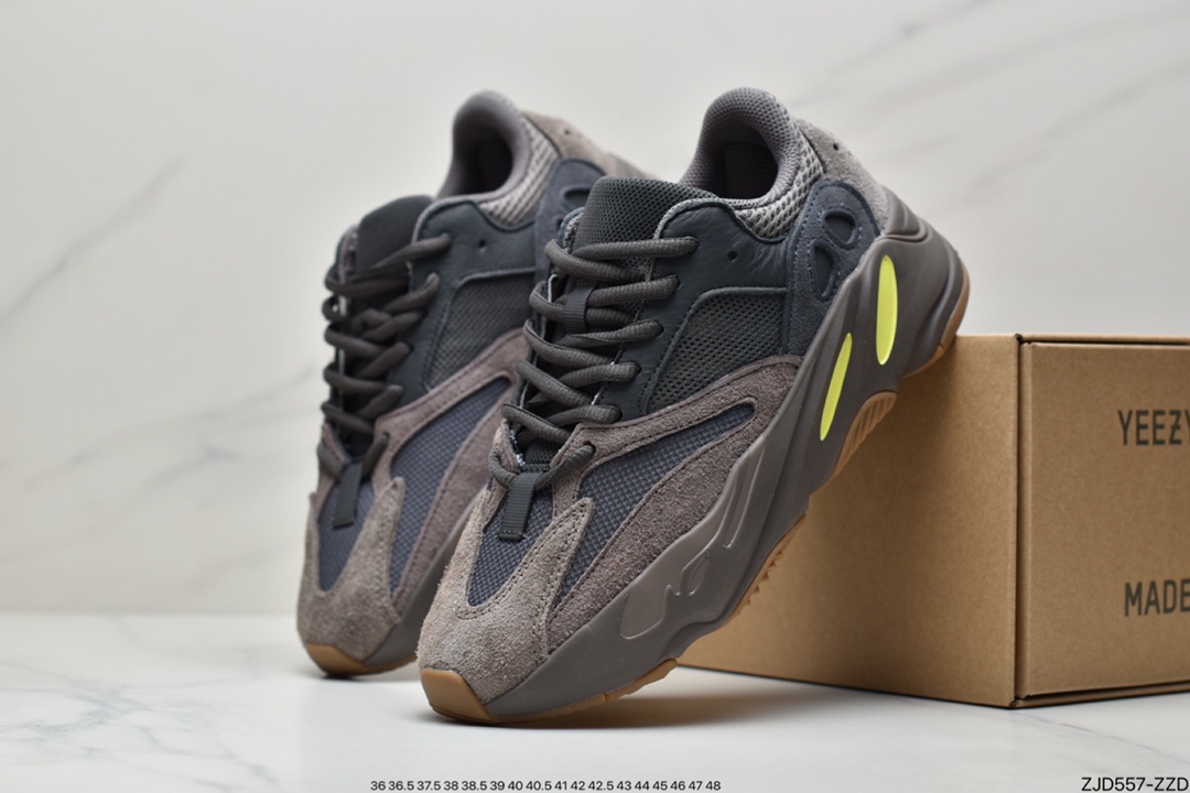 Kanye West x Adidas Yeezy 700 Runner V1 ”Enflame Amber” popcorn midsole increased jogging shoes