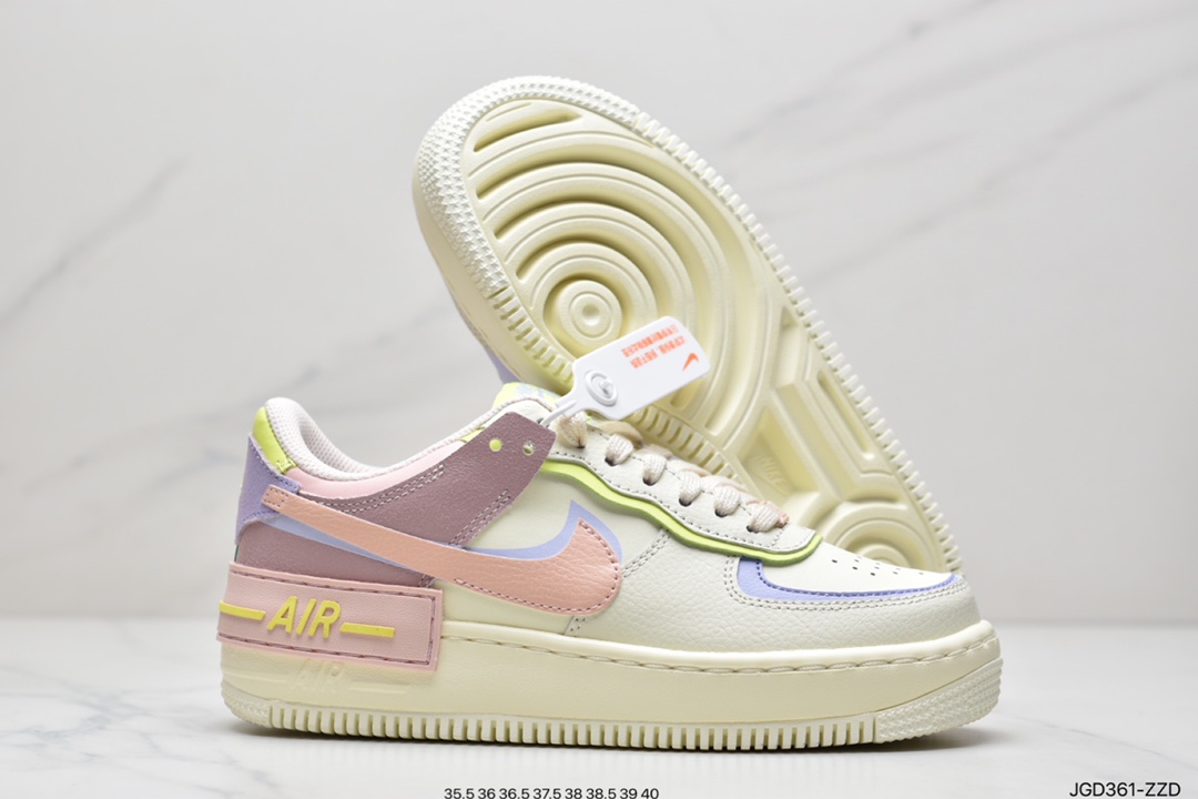 180 公司级耐克Nike Air Force 1 厚底新配色 马卡龙空军一号时尚休闲低帮板鞋DO6719-100