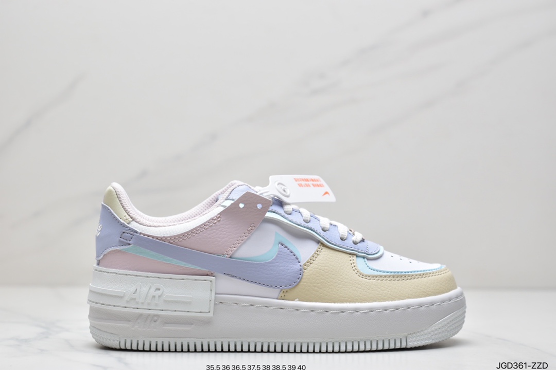 180 公司级耐克Nike Air Force 1 厚底新配色 马卡龙空军一号时尚休闲低帮板鞋DO6719-100