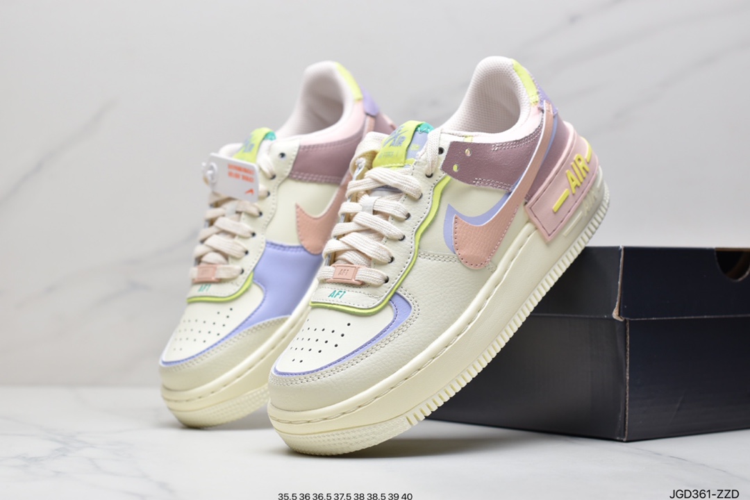 180 公司级耐克Nike Air Force 1 厚底新配色 马卡龙空军一号时尚休闲低帮板鞋DO6719-100