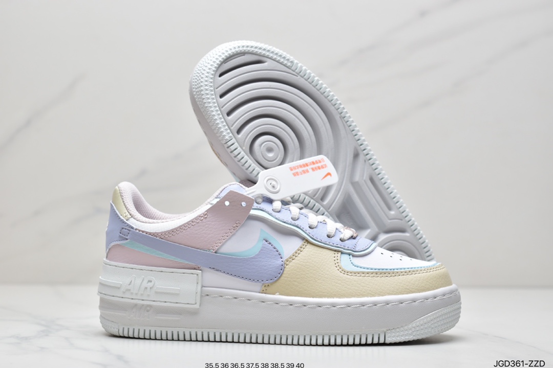 180 公司级耐克Nike Air Force 1 厚底新配色 马卡龙空军一号时尚休闲低帮板鞋DO6719-100