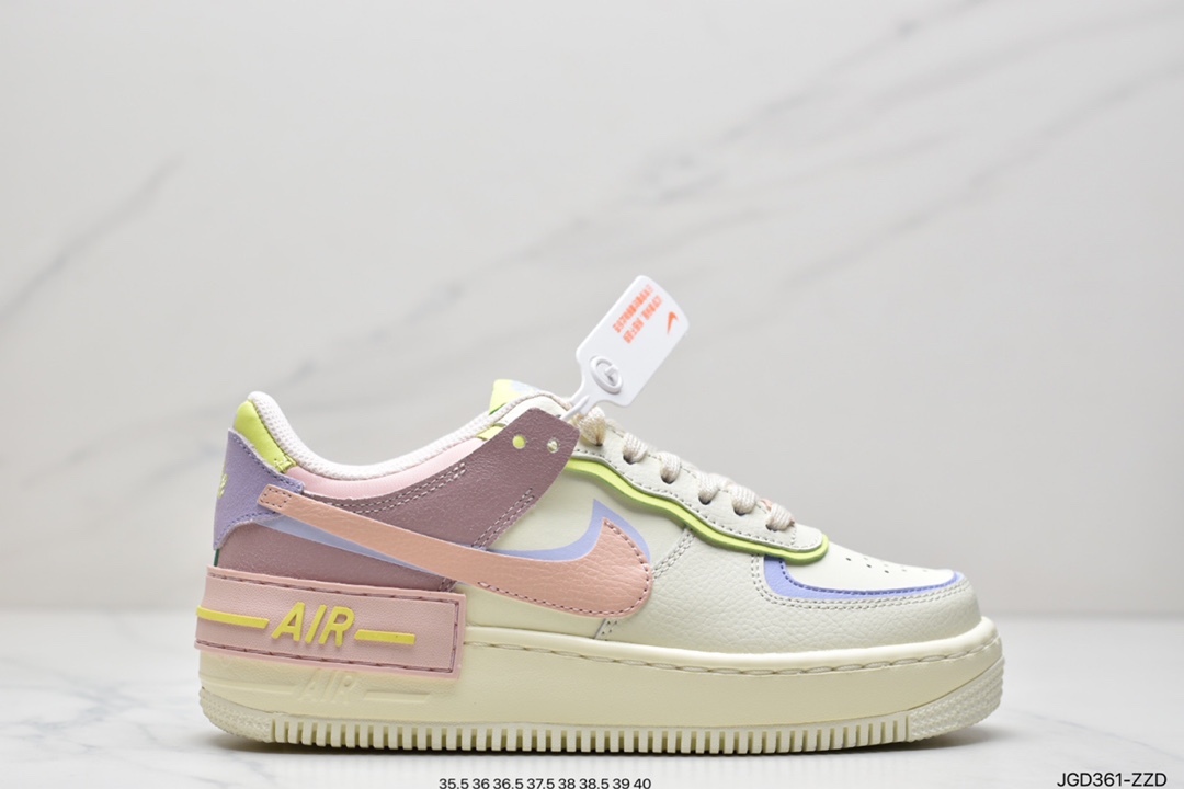 180 公司级耐克Nike Air Force 1 厚底新配色 马卡龙空军一号时尚休闲低帮板鞋DO6719-100