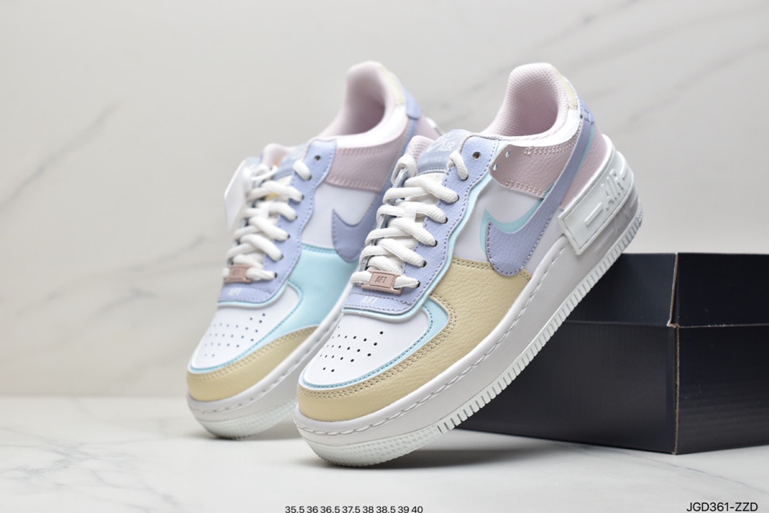 180 公司级耐克Nike Air Force 1 厚底新配色 马卡龙空军一号时尚休闲低帮板鞋DO6719-100