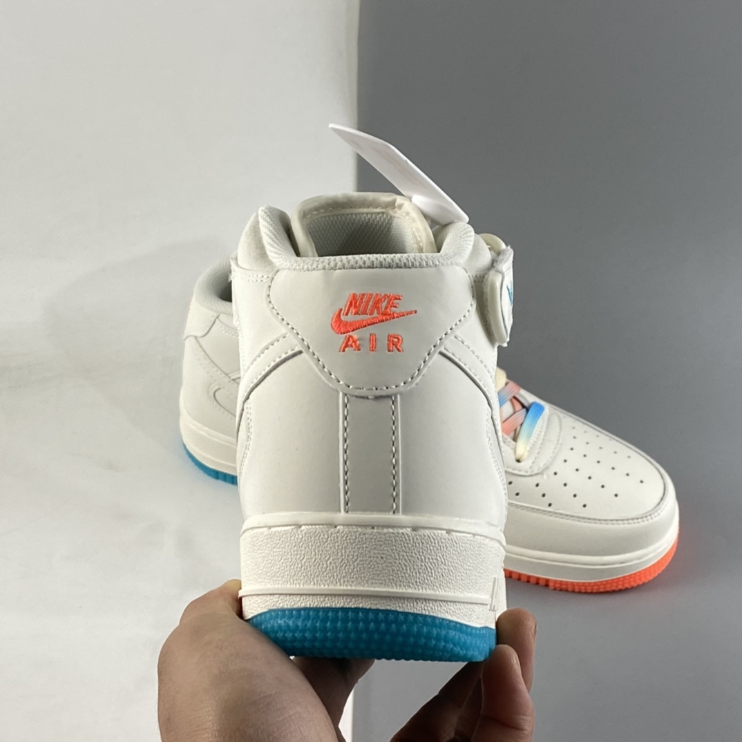 P280 NIKE Air Force 1 MID ’07 米橙蓝 ‘’迈阿密‘’配色中帮空军一号休闲板鞋 MI9663-536