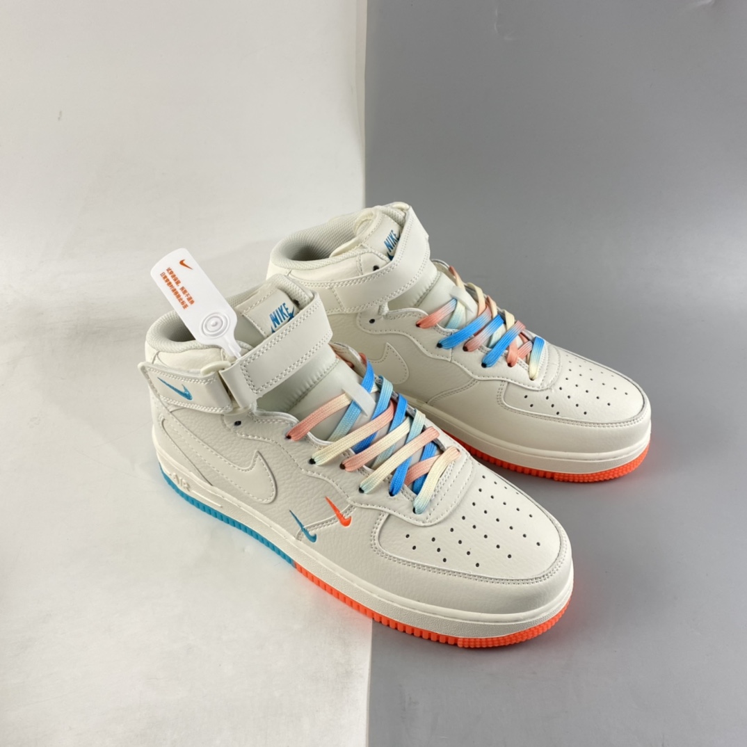 P280 NIKE Air Force 1 MID ’07 米橙蓝 ‘’迈阿密‘’配色中帮空军一号休闲板鞋 MI9663-536