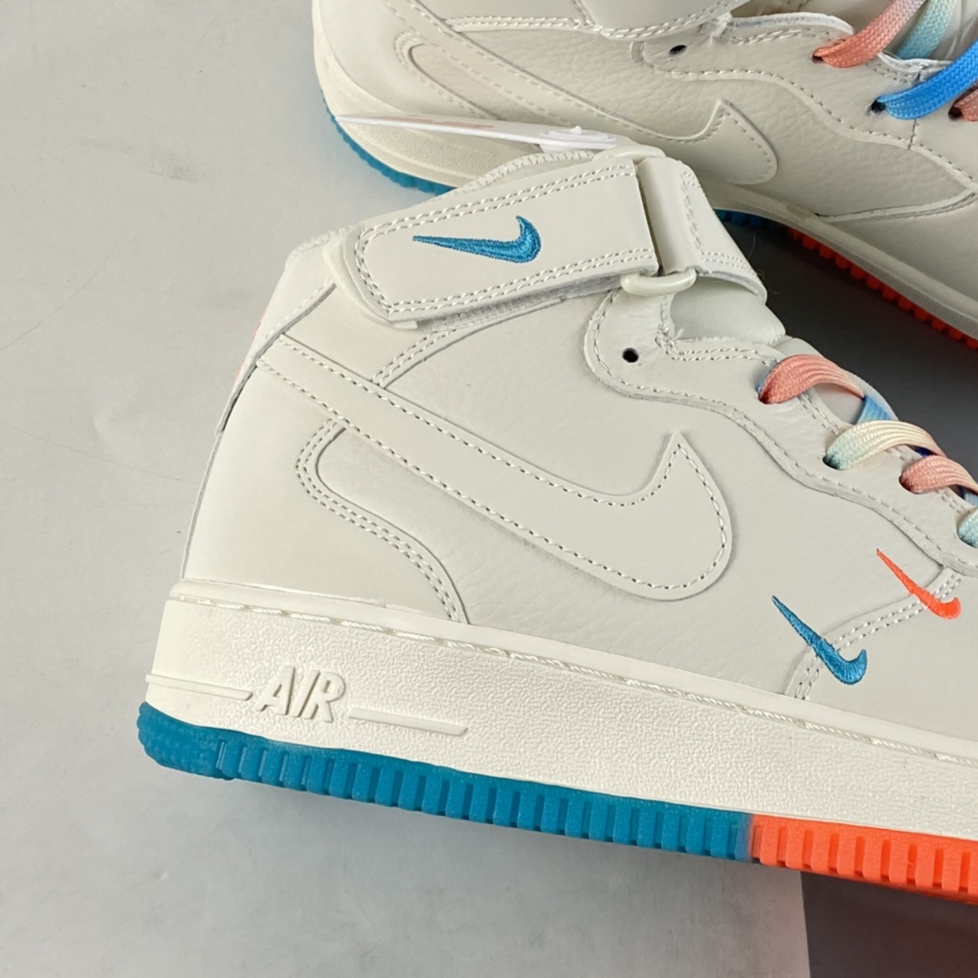 P280 NIKE Air Force 1 MID ’07 米橙蓝 ‘’迈阿密‘’配色中帮空军一号休闲板鞋 MI9663-536