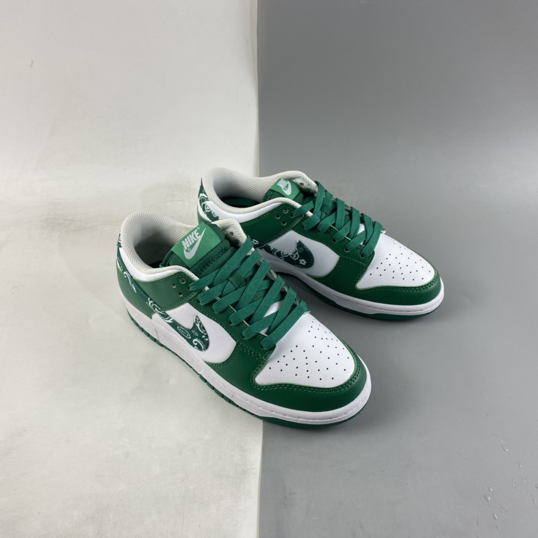 P300 NIKE Dunk Low ”Green Paisley” 腰果花白绿 SB扣碎篮板时尚休闲板鞋 DH4401-102