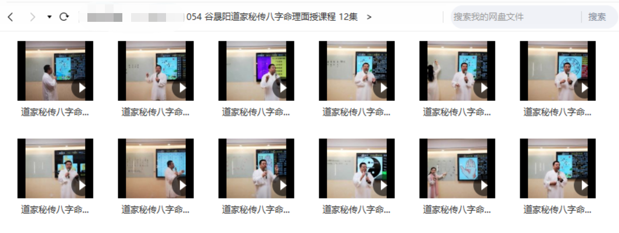【易学上新】【谷晟阳道家秘传八字命理面授课程 12集】