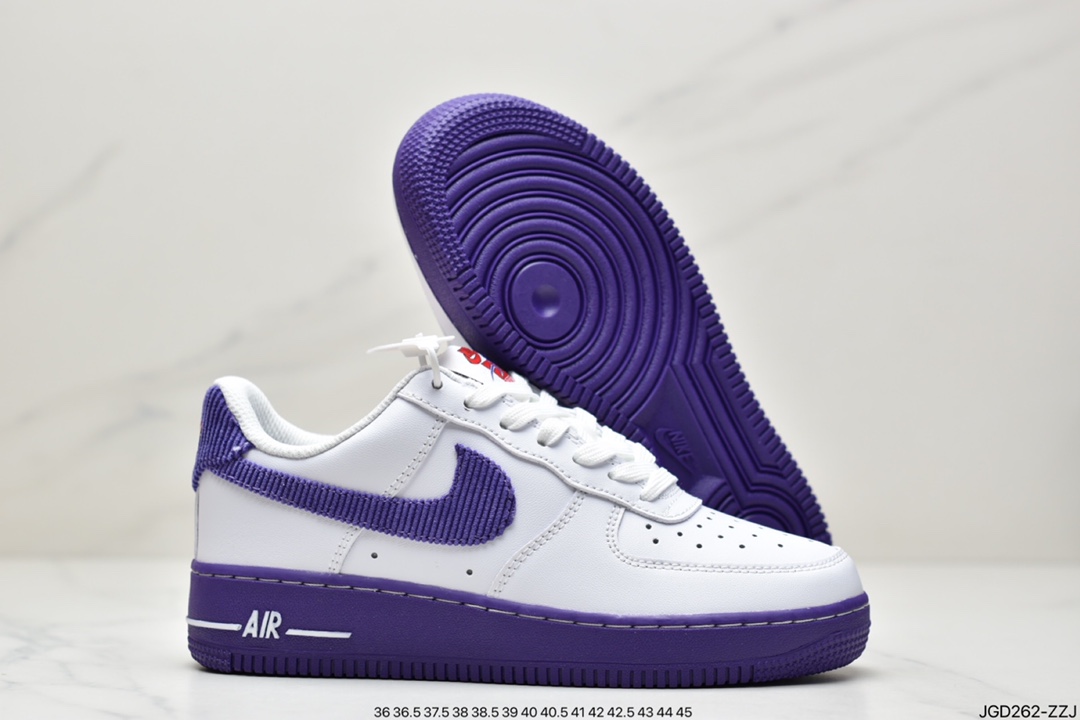 180 公司级Nike Air Force 1 Low 白紫原楦头原纸板 打造纯正空军版型DB0264-100