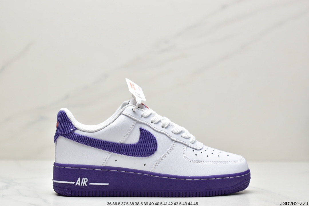 180 公司级Nike Air Force 1 Low 白紫原楦头原纸板 打造纯正空军版型DB0264-100