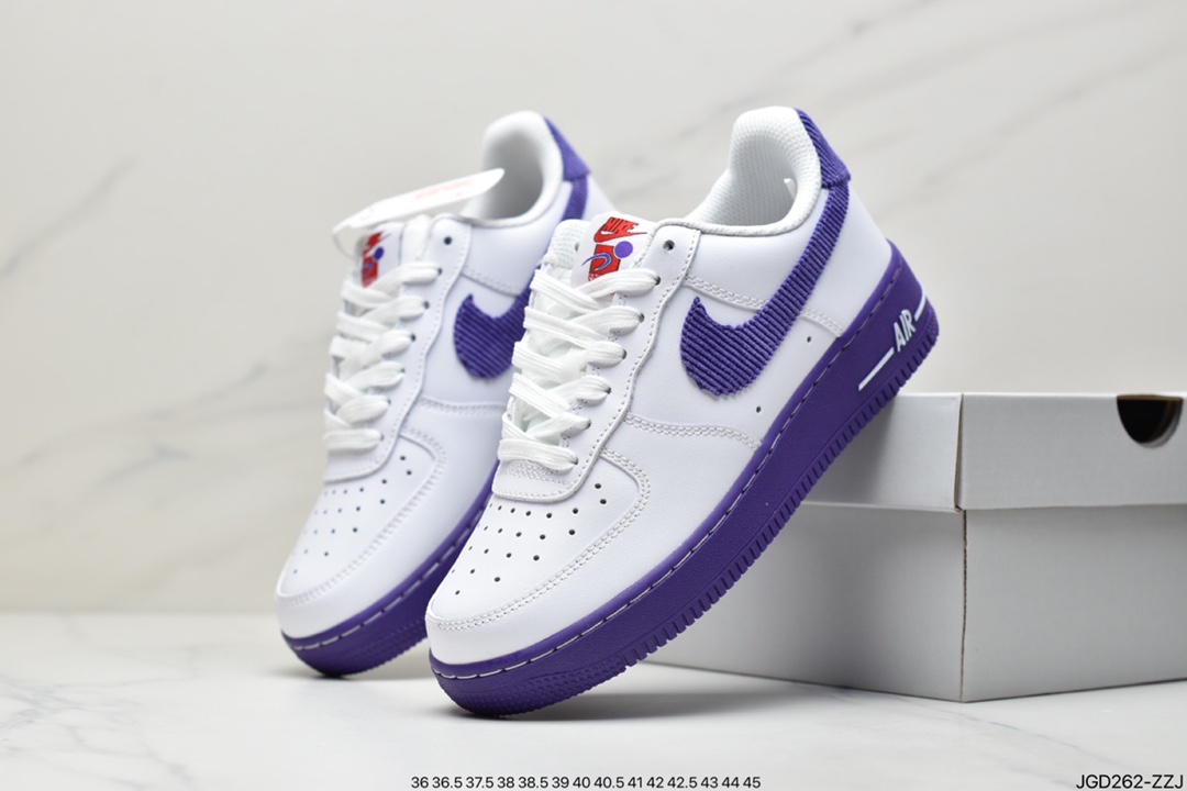 180 公司级Nike Air Force 1 Low 白紫原楦头原纸板 打造纯正空军版型DB0264-100