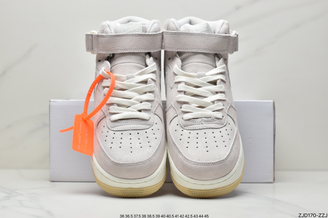 240 公司级Nike Air Force 1 X Ow联名款麂皮灰 空军一号低帮运动休闲板鞋 CW2255-100