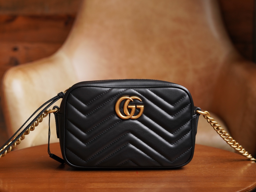 Gucci Marmont Borse per Fotocamera Nero Vintage Mini