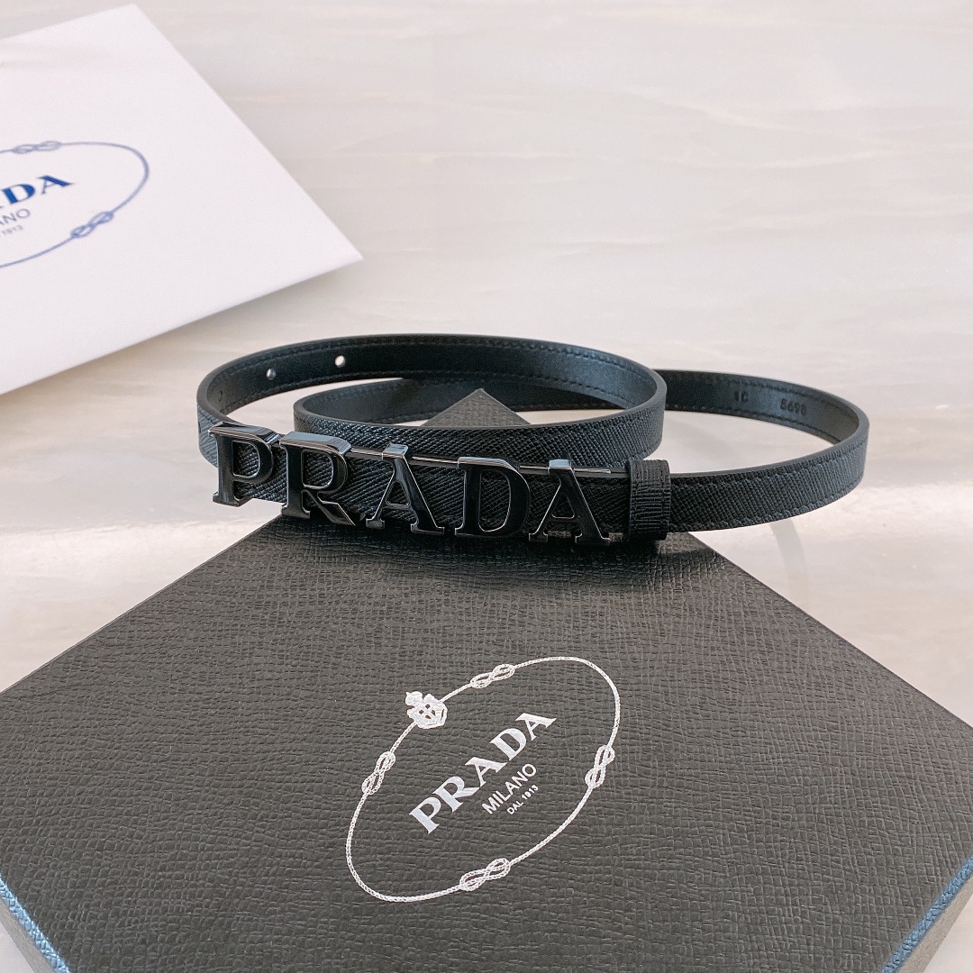 [Prada Belts]Prada Saffron cross-grain calfskin 1.5cm thin and wide waist belt