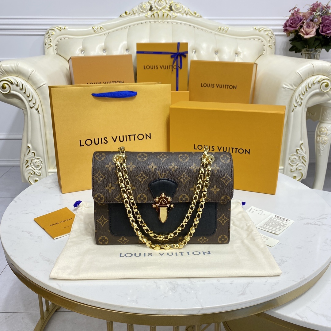 顶级原单VICTOIRE手袋M417314173041732Monogram帆布和精致的小牛皮顶级手工制