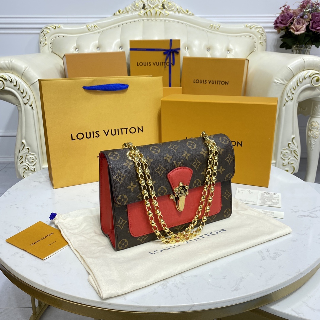 顶级原单VICTOIRE手袋M417314173041732Monogram帆布和精致的小牛皮顶级手工制