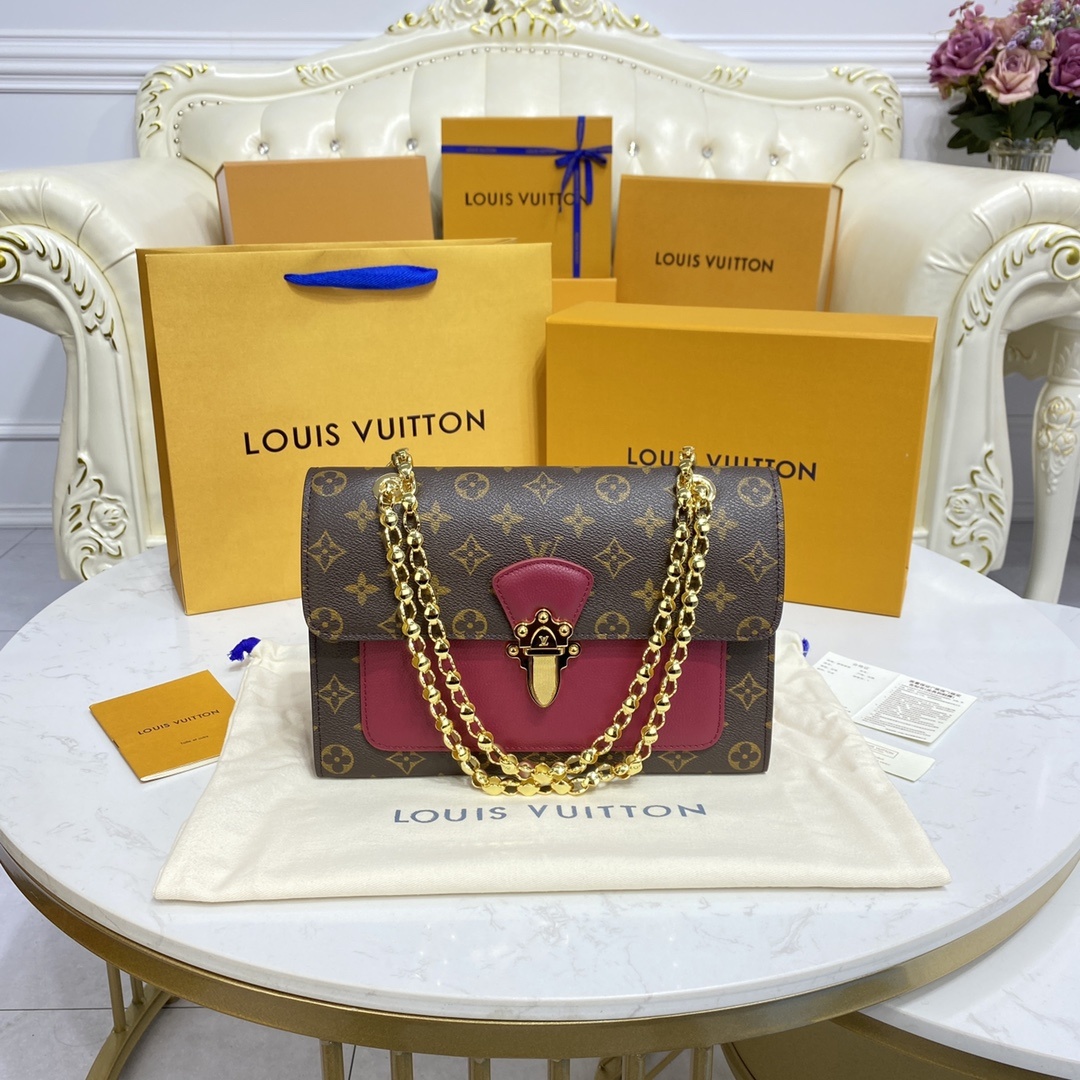 顶级原单VICTOIRE手袋M417314173041732Monogram帆布和精致的小牛皮顶级手工制